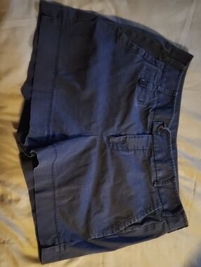 Banana Republic Navy Flat-Front Cotton Shorts